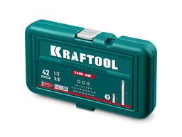 KRAFTOOL THS-42, 42 шт (HEX, TX, SPLINE) хвостовик 10 мм под квадрат 1/2″ набор специальных бит (26554) - 2
