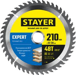STAYER  Expert, 210 x 32/30 мм, 48Т, точный рез, пильный диск по дереву (3682-210-32-48) - 1