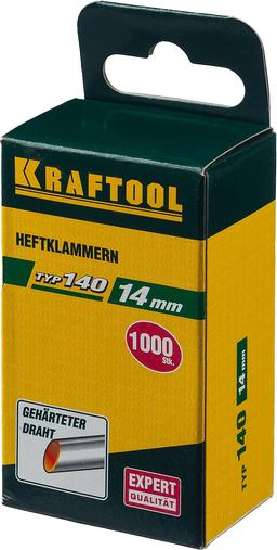KRAFTOOL тип 140 (G/11/57) 14 мм, 1000 шт, калибр 20GA, скобы для степлера (31680-14) - 2
