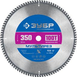ЗУБР Мультирез, 350 x 50 мм, 100Т, пильный диск по алюминию, Профессионал (36907-350-50-100) - 1