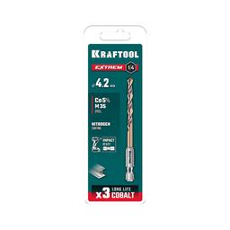 KRAFTOOL НЕХ-1/4″, d 4.2 х 83 мм, сверло по металлу для винтовёртов и шуруповертов IMPACT READY (29652-4.2) - 3