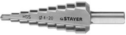 STAYER 4-20 мм, 9 ступеней, сталь HSS, ступенчатое сверло (29660-4-20-9) - 1