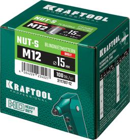 KRAFTOOL Nut-S, М12, 100 шт, резьбовые заклепки стальные с насечками (311707-12) - 2