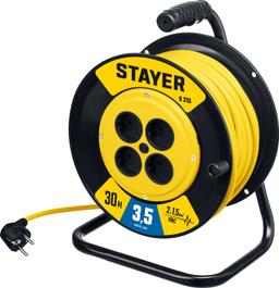 STAYER S-215, ПВС, 2 х 1.5 мм2, 30 м, 3500 Вт, силовой удлинитель на катушке (55072-30) - 1