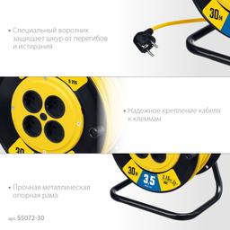 STAYER S-215, ПВС, 2 х 1.5 мм2, 30 м, 3500 Вт, силовой удлинитель на катушке (55072-30) - 3
