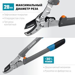 GRINDA C-520A, длина 520 мм, лезвие из высокоуглеродистой стали, композитные рукоятки, контактный сучкорез, PROLine (424522) - 2