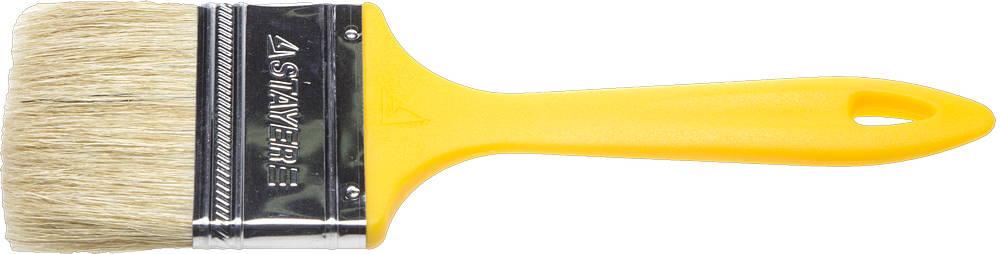 STAYER UNIVERSAL, 75 мм, 3", светлая натуральная щетина, пластмассовая ручка, все виды ЛКМ, плоская кисть (0107-75)