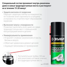 ЗУБР Жидкий ключ 210 мл, Проникающая аэрозольная смазка, ПРОФЕССИОНАЛ (41445) - 2