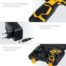 STEHER 12 В, 30 Н·м, 1 АКБ (2 А·ч), дрель-шуруповерт, кейс (CD-120-1) - 9