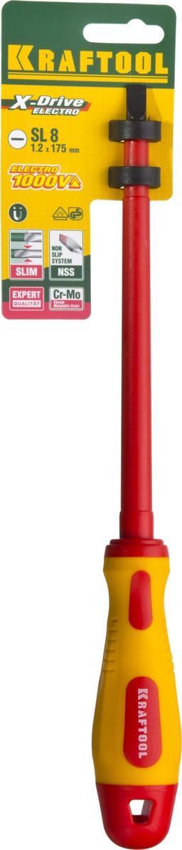 KRAFTOOL SL8 х 175 мм, высоковольтная отвертка (250083-8.0-175) - 2