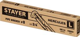 STAYER Hercules-L, №0, 3/4",280 мм, трубный ключ с прямыми губками (27331-0) - 2