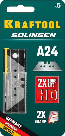 KRAFTOOL Solingen-А24, 5 шт, трапециевидные лезвия (09625-S5) - 2