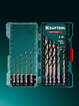 KRAFTOOL STEP POINT, 10 шт, набор сверл по металлу для винтовёртов и шуруповертов IMPACT READY (29653-H10) - 2