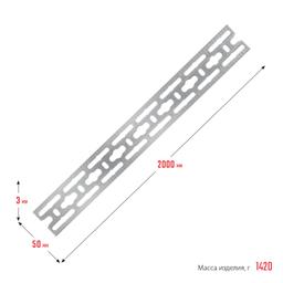 ЗУБР 50 x 2000 x 3 мм, цинк, монтажная шина (310249) - 6