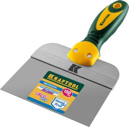KRAFTOOL 150 мм, широкое полотно, алюминиевая направляющая, двухкомпонентная ручка, нержавеющий, фасадный шпатель (10036-150) - 2