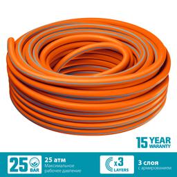 GRINDA FLEX 3, 1/2", 25 м, 25 атм, из термоэластопласта, трёхслойный, армированный, гибкий, поливочный шланг, PROLine (429008-1/2-25) - 1
