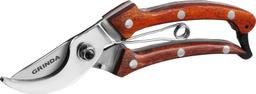 GRINDA P-17, 195 мм, из нержавеющей стали, с деревянными рукоятками, цельнокованый компактный плоскостной секатор, PROLine (423417) - 2