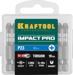 KRAFTOOL Impact Pro PZ3, 50 мм, 10 шт, ударные биты (26193-3-50-S10) - 2