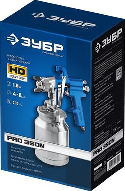 ЗУБР PRO 350N, 1.8 мм, пневматический краскопульт с нижним бачком, Профессионал (06451-1.8) - 3