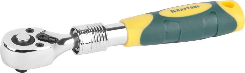 KRAFTOOL  1/4", 72 зубца, телескопическая трещотка для торцовых головок, Pro (27798-1/4)