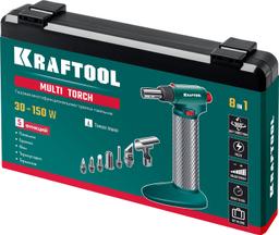 KRAFTOOL Multi torch, 30 - 150 Вт, 1300°С, набор 8 в 1: горелка, фен, пьезоподжиг, газовый паяльник (55506-H8) - 2