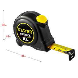 STAYER AutoLock, 10 м х 25 мм, рулетка с автостопом (2-34126-10-25) - 6