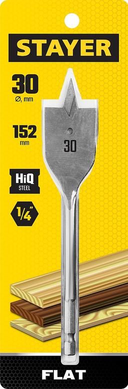 STAYER  Flat, 30 x 152 мм, перовое, cверло по дереву (2950-30) - 2