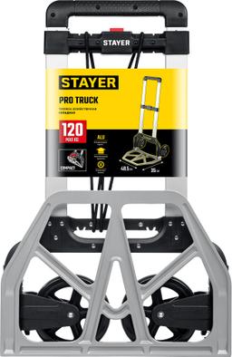 STAYER PROTruck, до 120 кг, из алюминиевого сплава, платформа 48.5 х 35 см, колеса d 16 см, вес 5 кг, складная хозяйственная тележка (38755-120) - 2