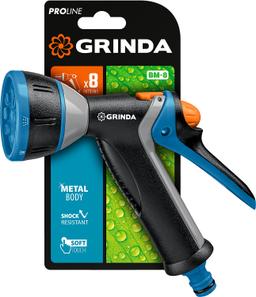 GRINDA  BM-8, 8 режимов, курок сзади, металлический с TPR, поливочный пистолет, PROLine (8-427339) - 2