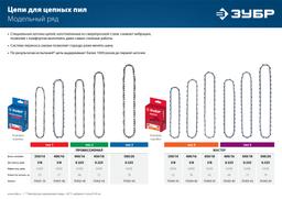 ЗУБР  тип 4, шаг 3/8", паз 1.3 мм, 62 звена, цепь для электро и бензо пил (70304-45) - 4