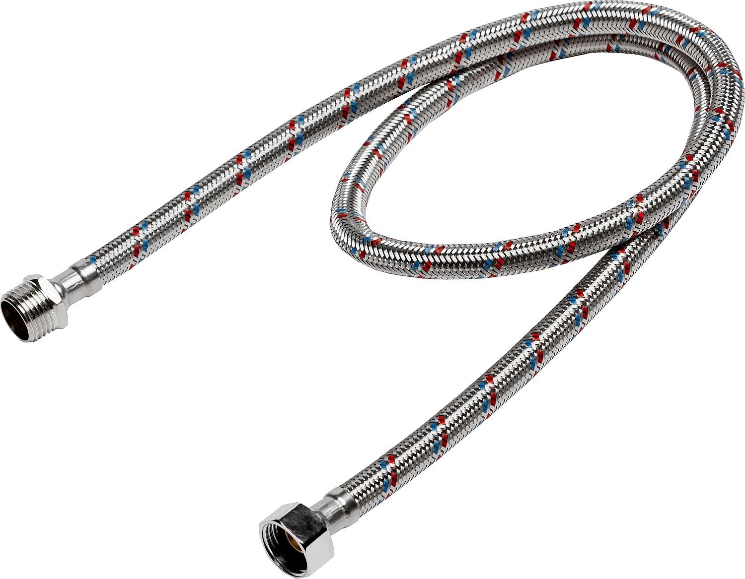 ЗУБР  1/2", 1 м, гайка-штуцер, гибкая подводка для воды (51005-G/S-100)