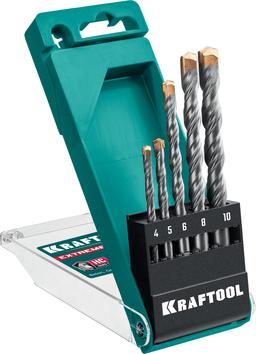 KRAFTOOL Extreme, 5 шт: 4-5-6-8-10 мм, трехгранный хвостовик, набор сверл по бетону (29166-H5) - 1
