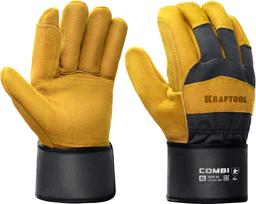 KRAFTOOL COMBI, XL (10) комбинированные двухслойные спилковые перчатки с доп. слоем на ладони (11310-XL) - 1