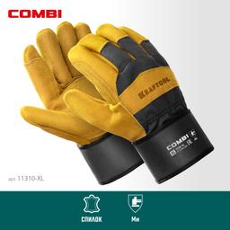 KRAFTOOL COMBI, XL (10) комбинированные двухслойные спилковые перчатки с доп. слоем на ладони (11310-XL) - 3