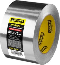 STAYER ProTape, 75 мм, 50 м, до 120 °С, самоклеящаяся алюминиевая лента, Professional (12268-75-50) - 2