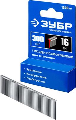 ЗУБР тип 18GA (47/300/F) 16 мм, 1000 шт, гвозди для нейлера, Профессионал (31643-16) - 1