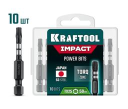 KRAFTOOL Impact TX 20, 50 мм, 10 шт, ударные биты (26195-20-50-S10) - 1