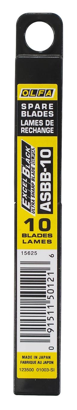 OLFA  EXCEL BLACK, 9 мм, 10 шт, в боксе, сегментированные лезвия (OL-ASBB-10) - 2