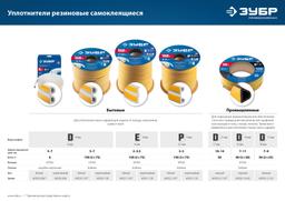 ЗУБР 150 м, D-профиль, размер 9 х 8 мм, белый, самоклеящийся резиновый уплотнитель, Профессионал (40920-150) - 7