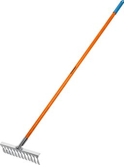 GRINDA PS-12 FIBER, 380 х 100 х 1530 мм, 12 витых зубцов, нержавеющая сталь, фибергласовый черенок, садовые грабли, PROLine (39482-12) - 1