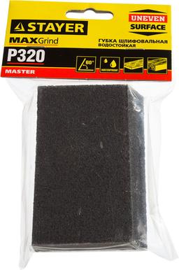 STAYER P320, 100 x 68 x 42 x 26 мм, водостойкая, четырехсторонняя угловая шлифовальная губка (3561-320) - 2