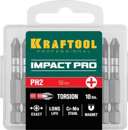 KRAFTOOL Impact Pro PH2, 50 мм, 10 шт, ударные биты (26191-2-50-S10) - 2