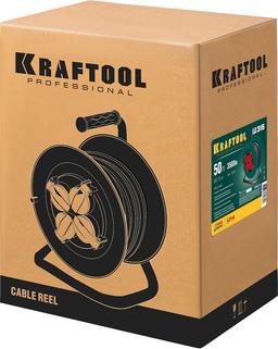 KRAFTOOL  P-315, ПВС, 3 x 1.5 мм2, 50 м, 3500 Вт, IP44, силовой удлинитель на катушке (55084-50) - 2