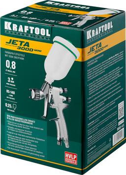 KRAFTOOL  JETA 3000 MINI, HVLP 0.8 мм, пневматический краскопульт с верхним бачком (06561-0.8) - 2