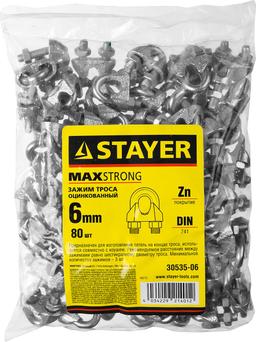 STAYER DIN 741, 6 мм, 80 шт, зажим троса (30535-06) - 2