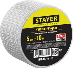 STAYER FIBER-Tape, 5 см х 10 м, 3 х 3 мм, самоклеящаяся серпянка, Professional (1246-05-10) - 1