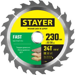 STAYER  Fast, 230 x 32/30 мм, 24Т, быстрый рез, пильный диск по дереву (3680-230-32-24) - 1