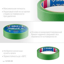 ЗУБР №300 24 мм х 25 м, для грубых и шероховатых поверхностей, малярная лента, Профессионал (12143-24) - 4