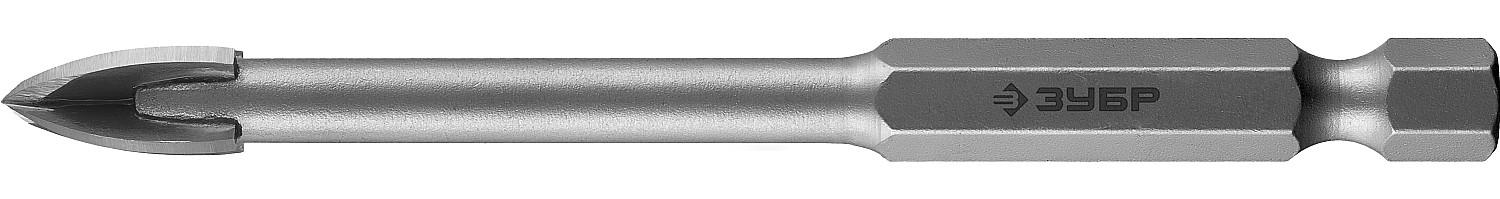 ЗУБР  8 мм, 4х кромка, HEX 1/4, Сверло по стеклу и кафелю, Профессионал (29845-08)