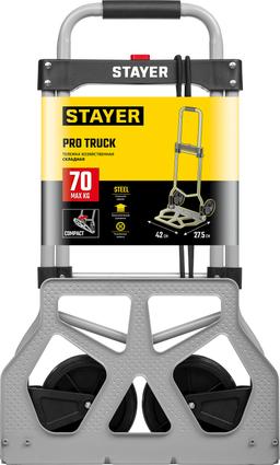 STAYER PROTruck, до 70кг, каркас и платформа из алюминия, платформа 39х28см, колеса d13 см, вес 3.0кг, складная хозяйственная тележка (38755-70) - 2